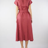 Abito midi Ciliegia in canvas di lino WKDESORDIO 34 MAX MARA WEEKEND 