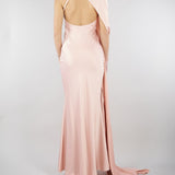 Abito lungo Rosa in raso con foulard ACT16195AB4125 713 ACTUALEE 