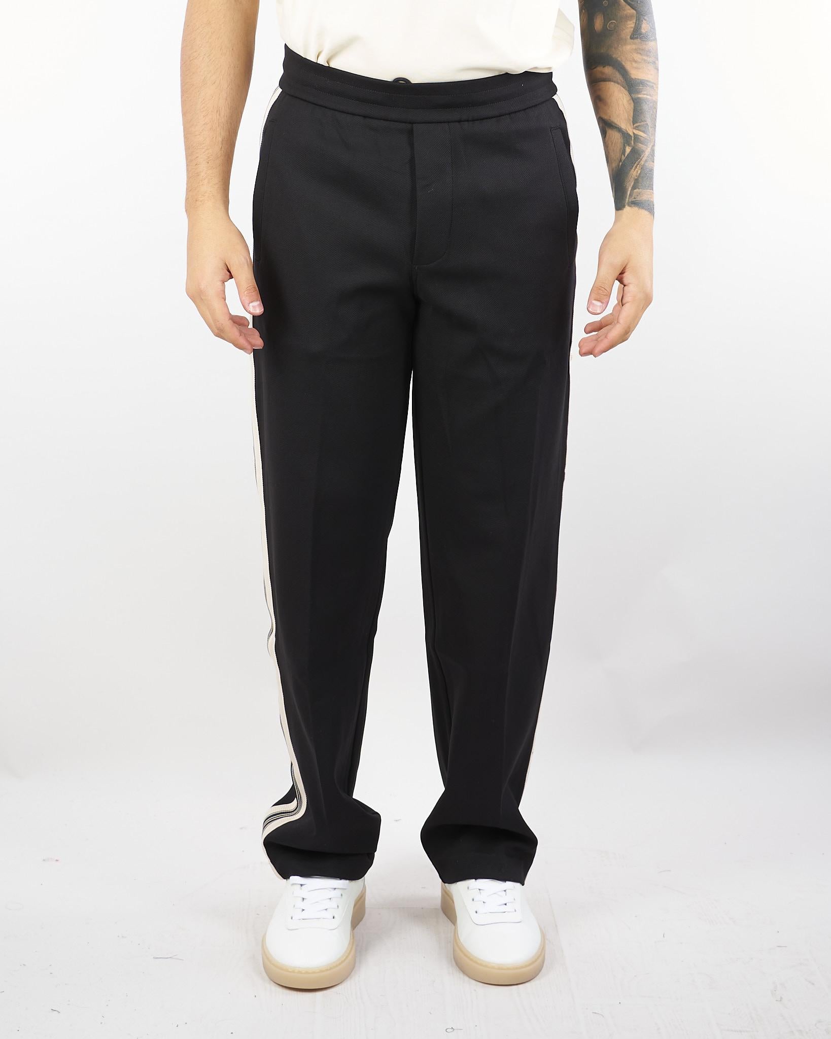 Pantaloni Nero in tuta con bande a contrasto EM002873AF134880 UC001 EMPORIO ARMANI 