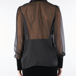 Camicia Nero in organza con dettagli in velluto ACT15122CA0593 99 ACTUALEE 