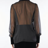 Camicia Nero in organza con dettagli in velluto ACT15122CA0593 99 ACTUALEE 