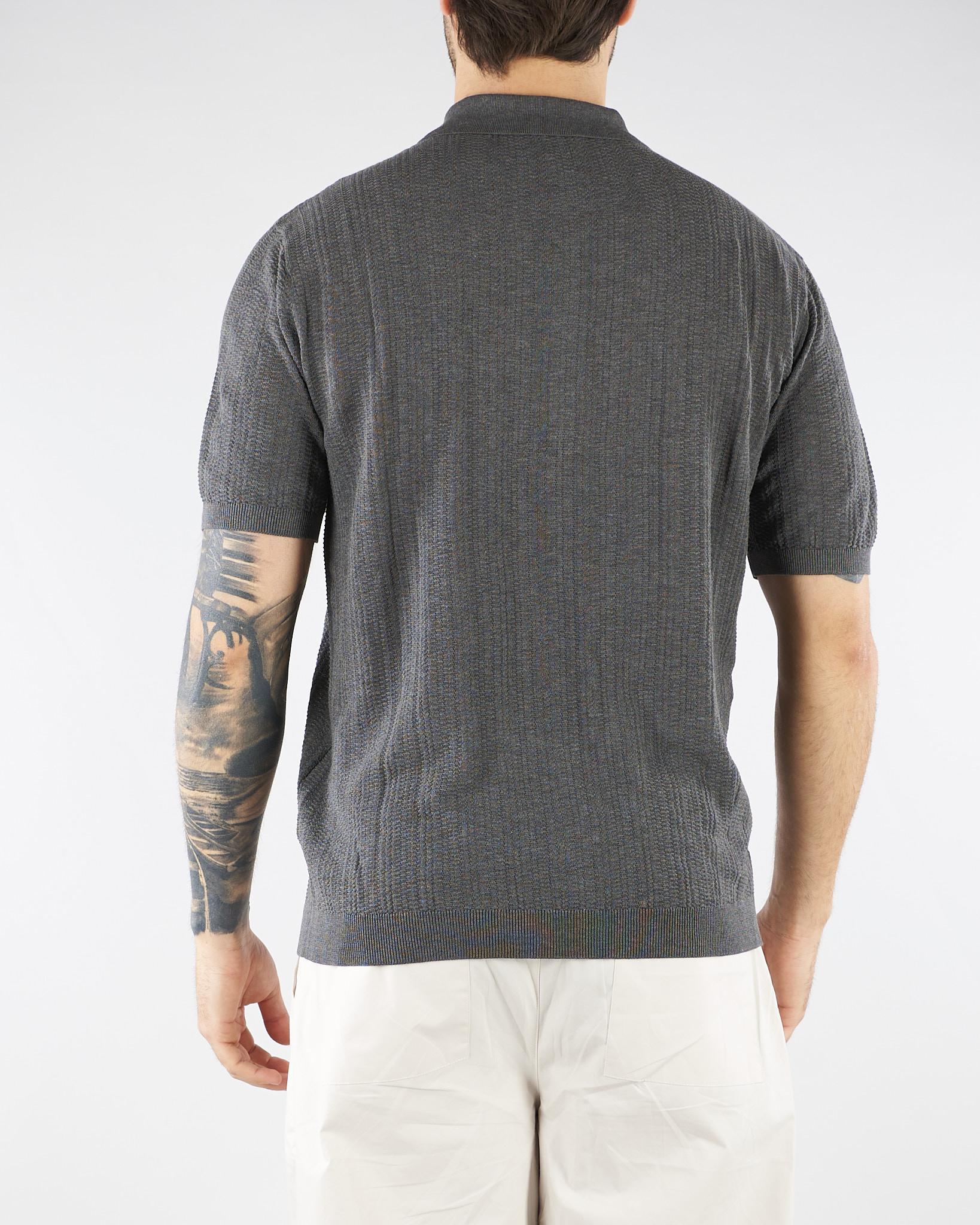 Maglia Grigio a polo con zip EM004305AF23761 O8003 EMPORIO ARMANI 