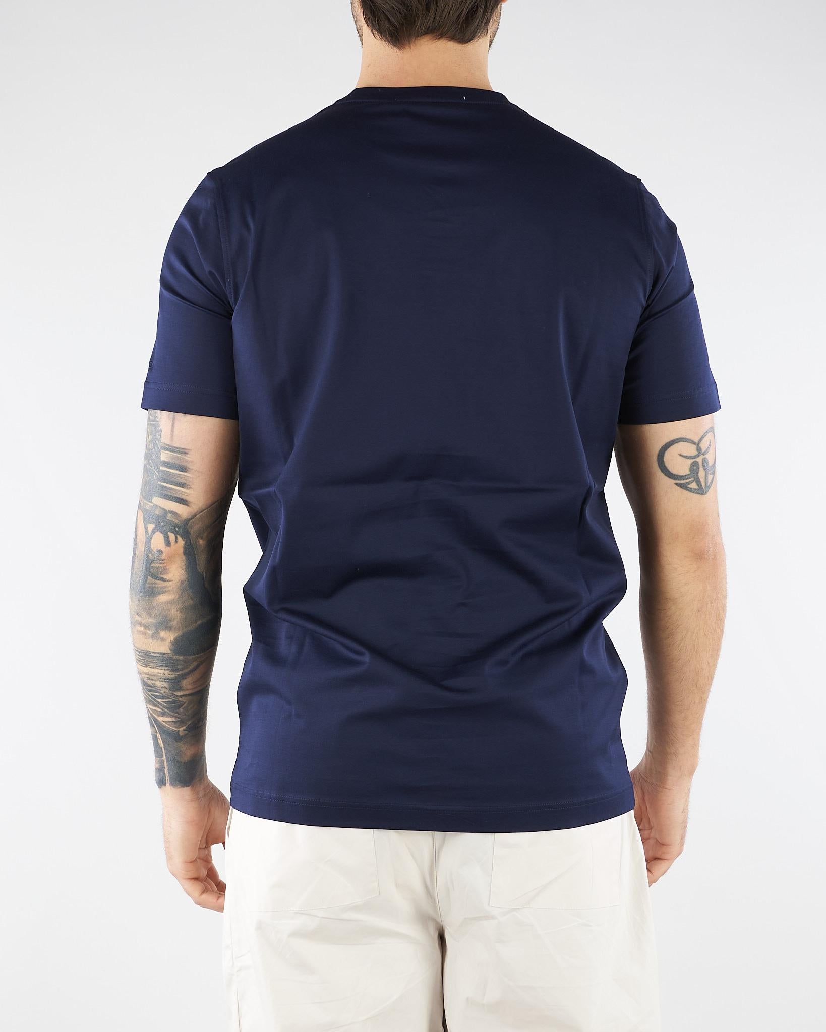 T-shirt basic Blu in cotone mercerizzato U0328R5010 50 UNGARO 