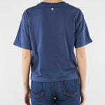 T-shirt Blu in jersey di cotone con stampa WKDSABATO 4 MAX MARA WEEKEND 