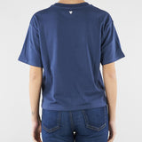 T-shirt Blu in jersey di cotone con stampa WKDSABATO 4 MAX MARA WEEKEND 