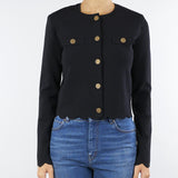 Cardigan Nero con bottoni logati Gold TP320A 6 TWIN SET 