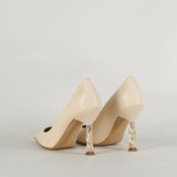 Decollete in pelle con tacco gold Wo Milano