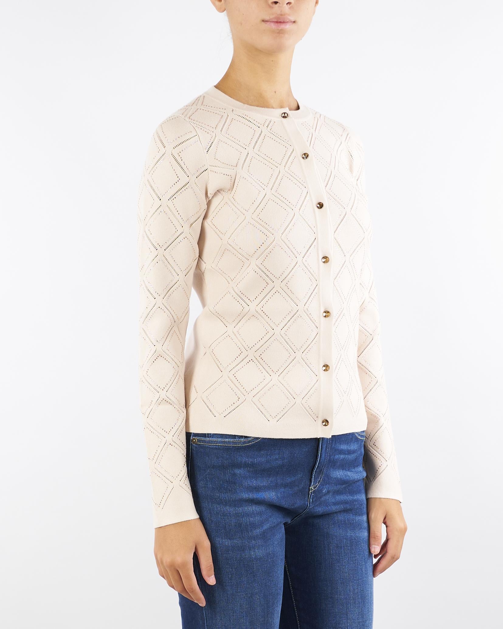 Cardigan e top Cipria con strass RF5202MS99E 22901 BLUGIRL 