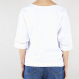 T-shirt Bianco con pizzo ricamato D48EL032EE4 MFA39 ERMANNO BY ERMANNO SCERVINO 