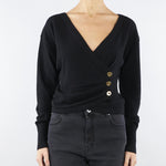 Maglia Nero in misto cachemire con bottoni gioiello MK32S57E2 110 ELISABETTA FRANCHI 