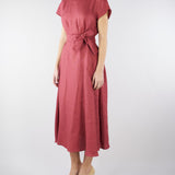 Abito midi Ciliegia in canvas di lino WKDESORDIO 34 MAX MARA WEEKEND 