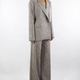 Pantaloni Tortora in tela tramata PA01501TTEL0013 V00 SIMONA CORSELLINI 