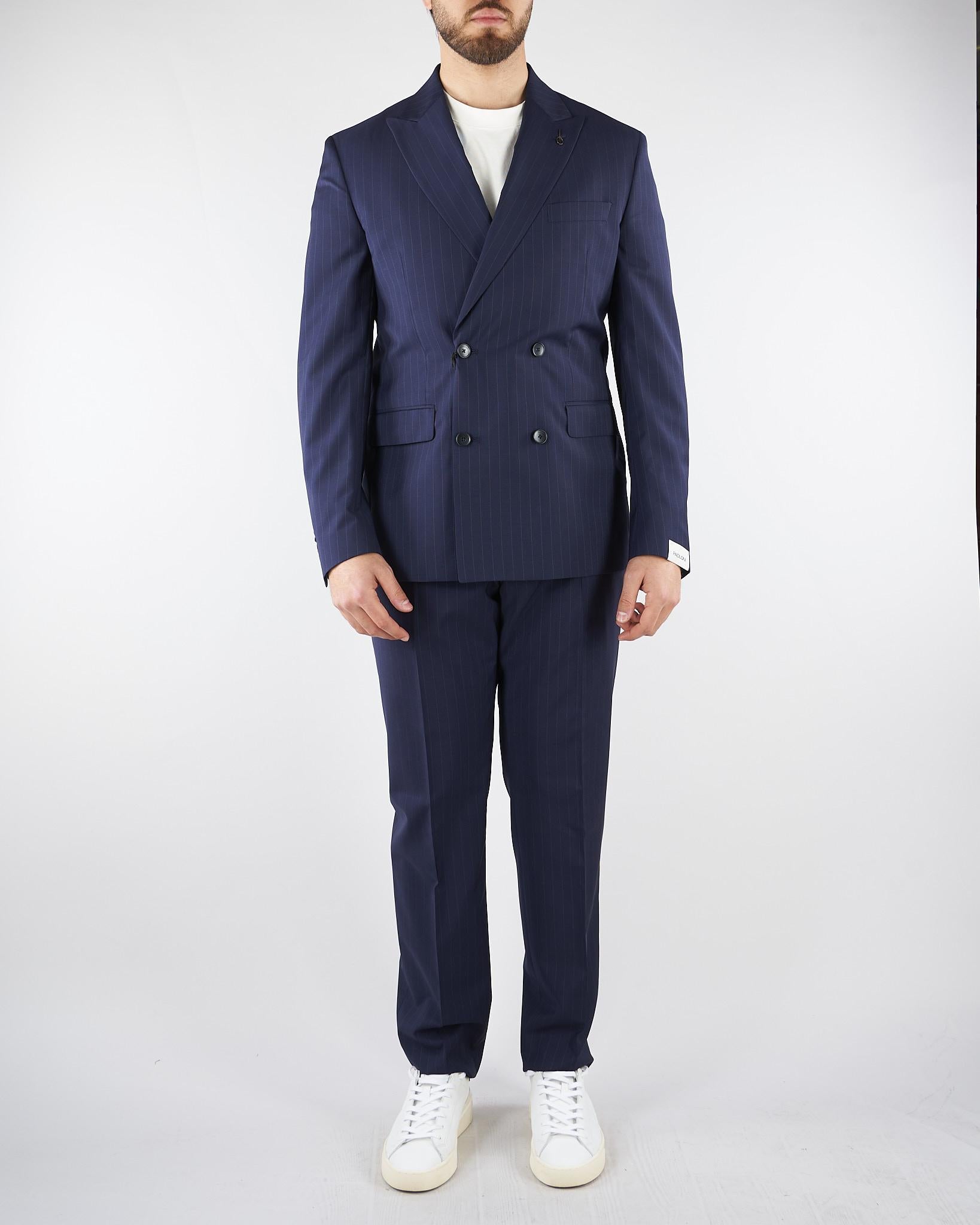 Abtio doppiopetto Blu gessato 4011A747261034 89 PAOLONI 