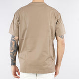 T-shirt girocollo Beige in jersey di cotone