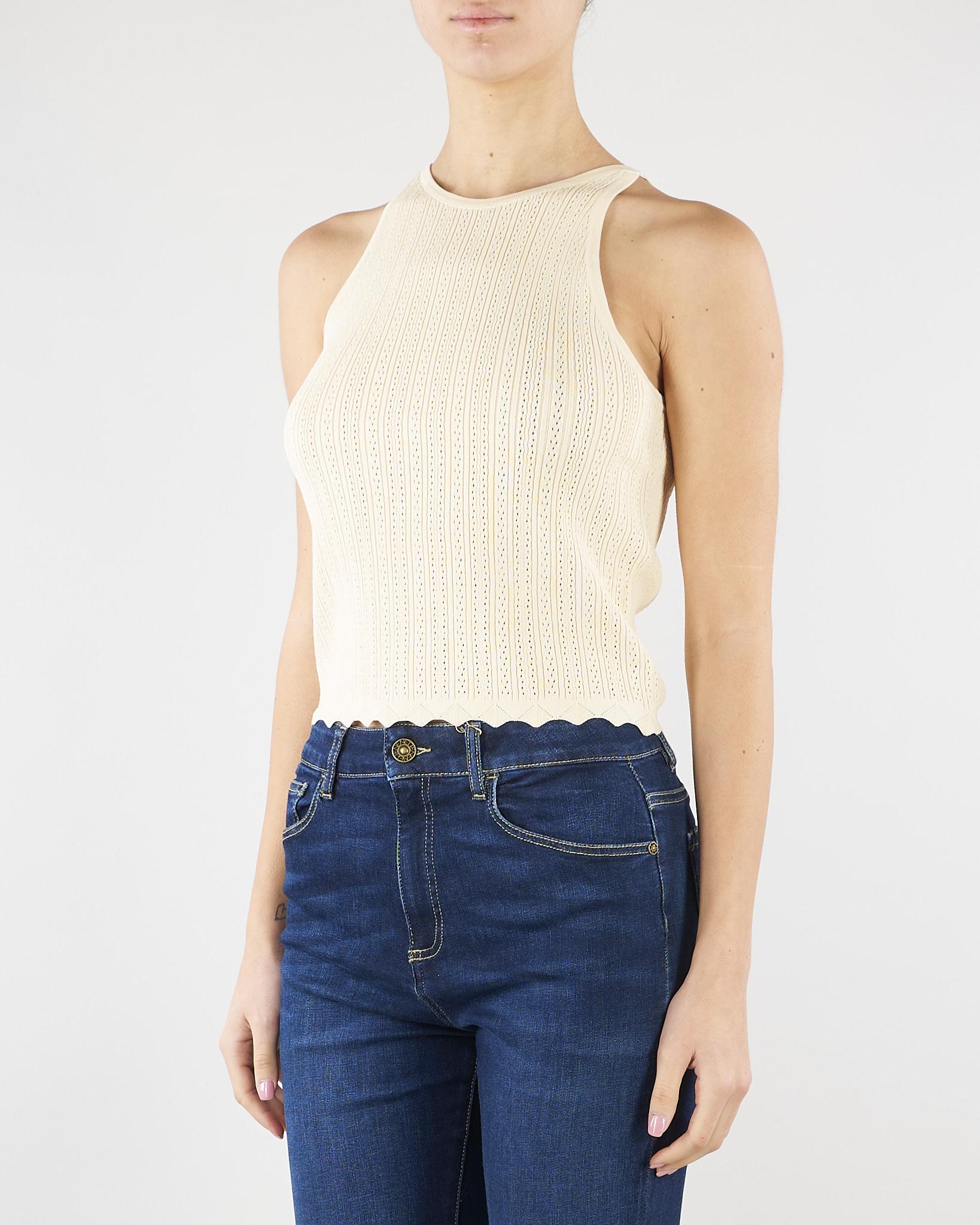 Top Mimosa Crema in maglia MIMOSA 690 NENETTE 