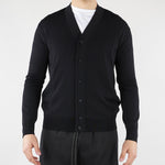 Cardigan Nero in maglia di viscosa LM26003 D001 LOW BRAND 