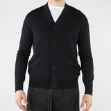 Cardigan Nero in maglia di viscosa LM26003 D001 LOW BRAND 