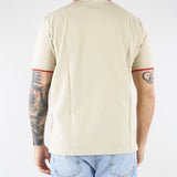 Polo Beige in piquet di cotone con profili a contrasto 4032M550263265 23 MANUEL RITZ 