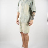 Bermuda Denim patchwork con logo HTEM822702 315 ACUPUNCTURE 