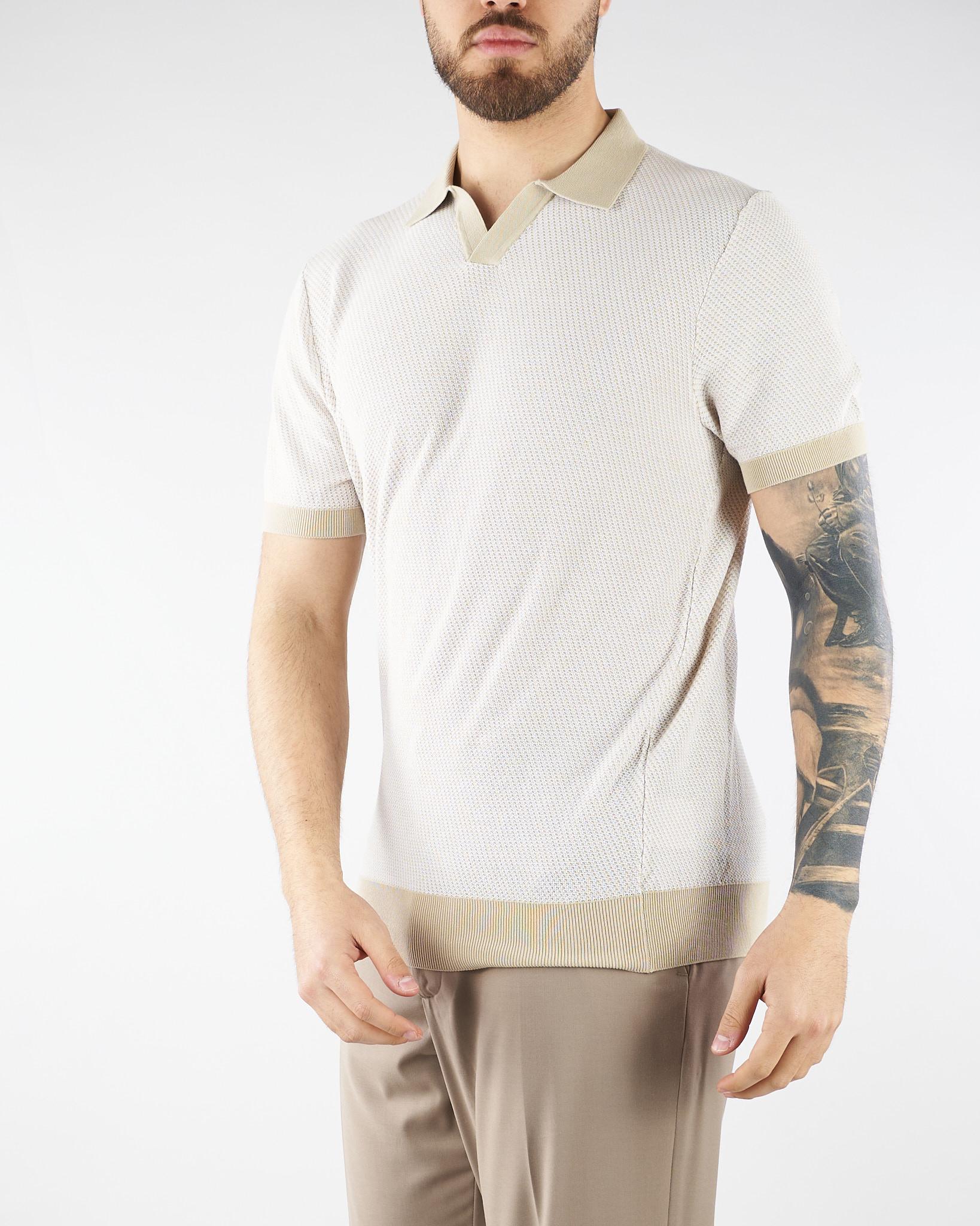 Maglia polo jacquard Sabbia DK17028 30 DIKTAT 