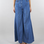Jeans in Denim wide leg PAT0101C0400007 V0765 SIMONA CORSELLINI 
