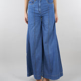 Jeans in Denim wide leg PAT0101C0400007 V0765 SIMONA CORSELLINI 