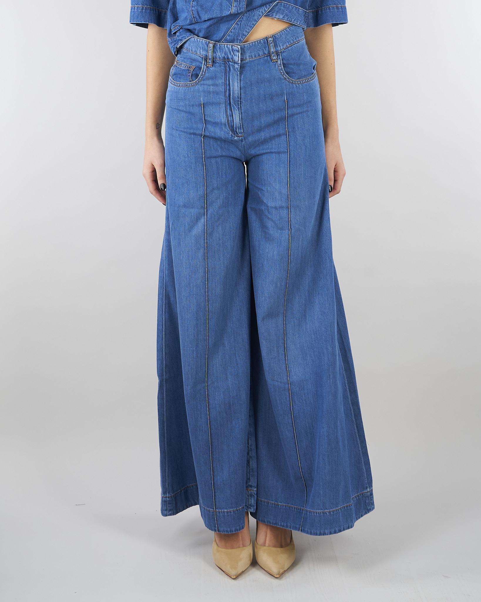 Jeans in Denim wide leg PAT0101C0400007 V0765 SIMONA CORSELLINI 