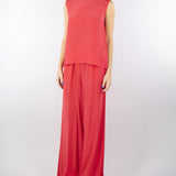 Blusa Rosso in misto viscosa e seta