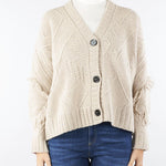 Cardigan Beige in filato di lana STALLO 3 MAX MARA WEEKEND 
