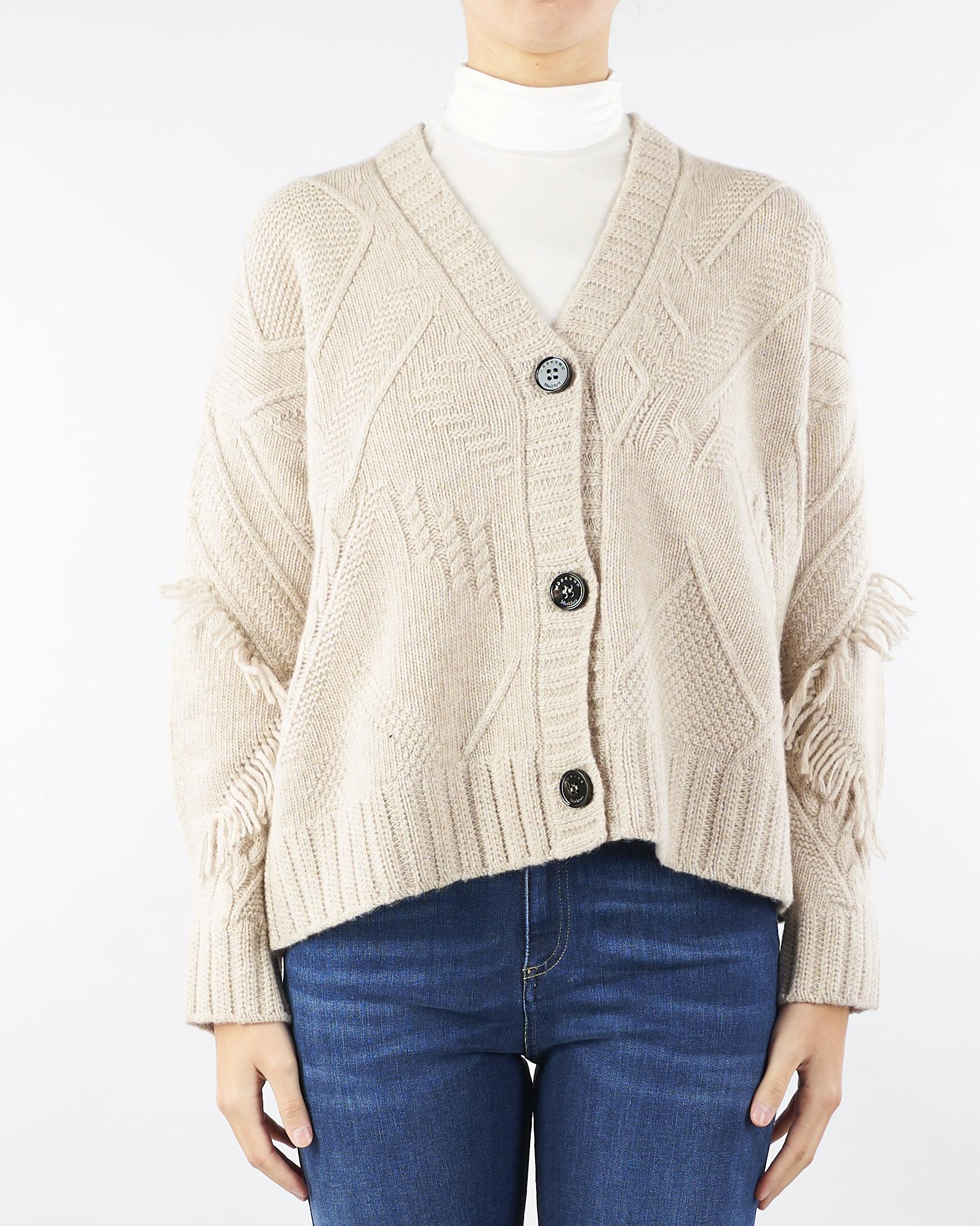 Cardigan Beige in filato di lana STALLO 3 MAX MARA WEEKEND 