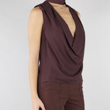 Top Cacao in georgette di viscosa CA13461E2 644 ELISABETTA FRANCHI 