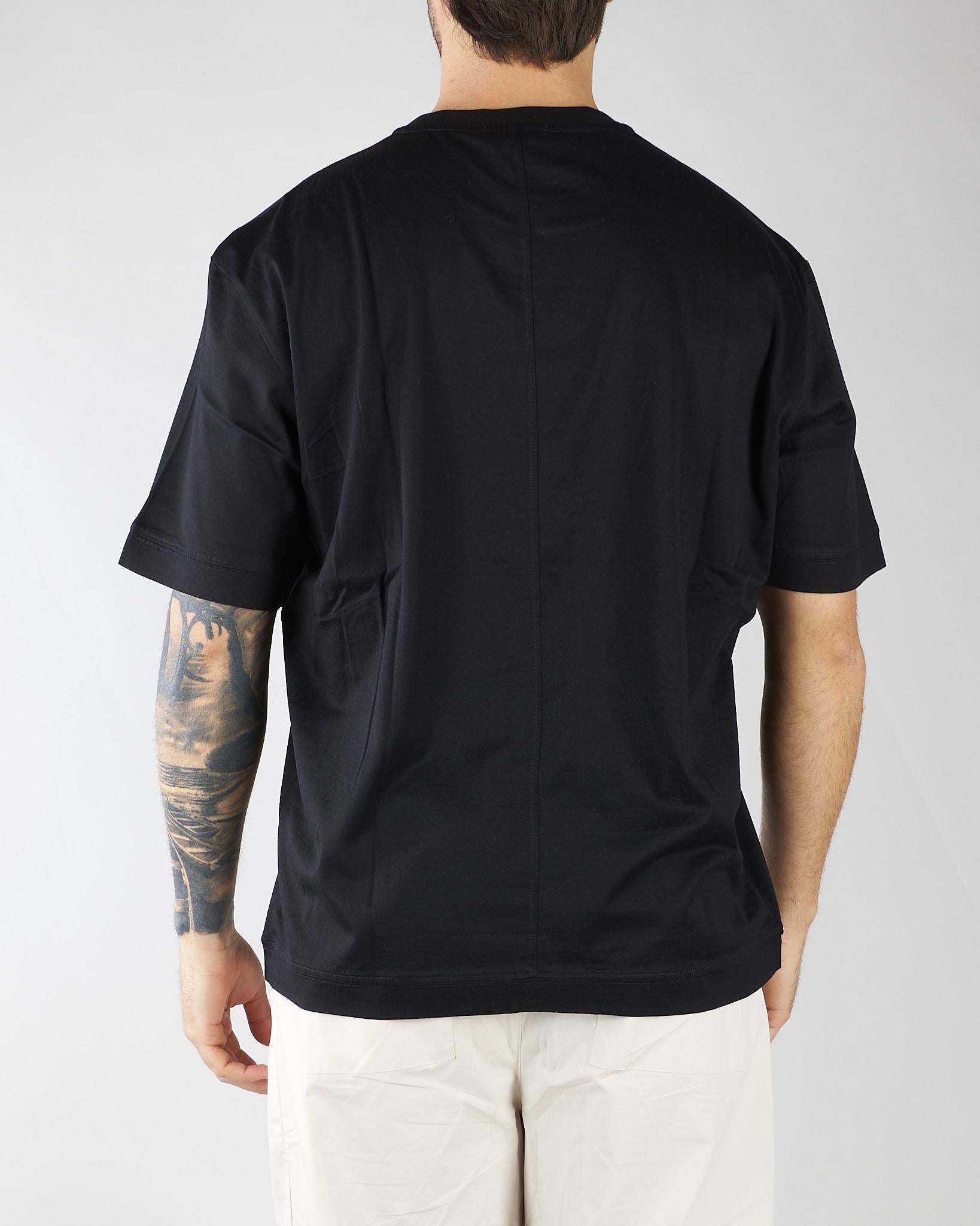 T-shirt Nero in jersey lucido F0134054 9000 PAOLO PECORA 