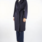 Cappotto Blu midi doppiopetto in lana Resina RESINA 10 MAX MARA WEEKEND 