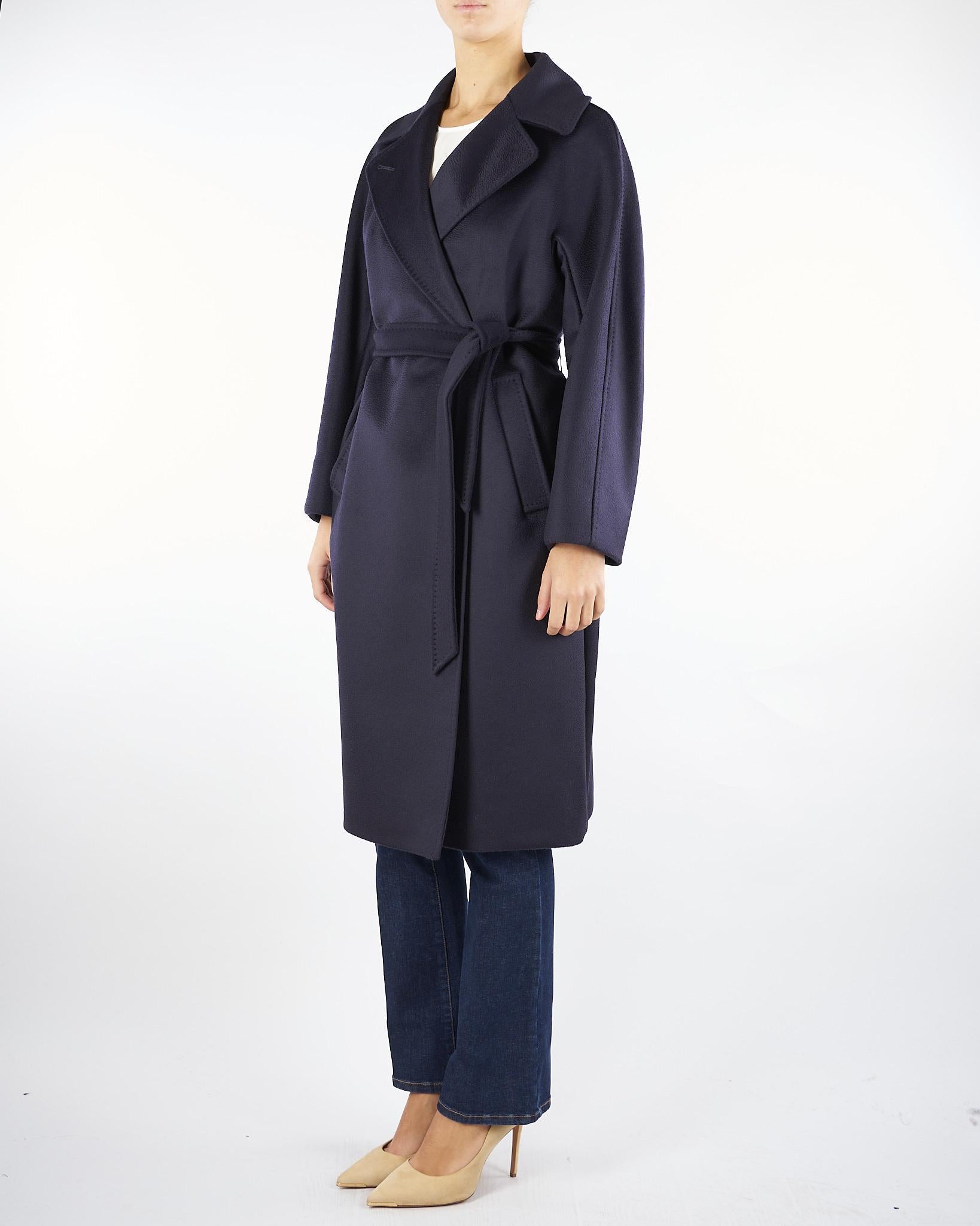 Cappotto Blu midi doppiopetto in lana Resina RESINA 10 MAX MARA WEEKEND 