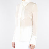 Camicia Avorio in georgette e crêpe con fusciacca CA14861E2 360 ELISABETTA FRANCHI 