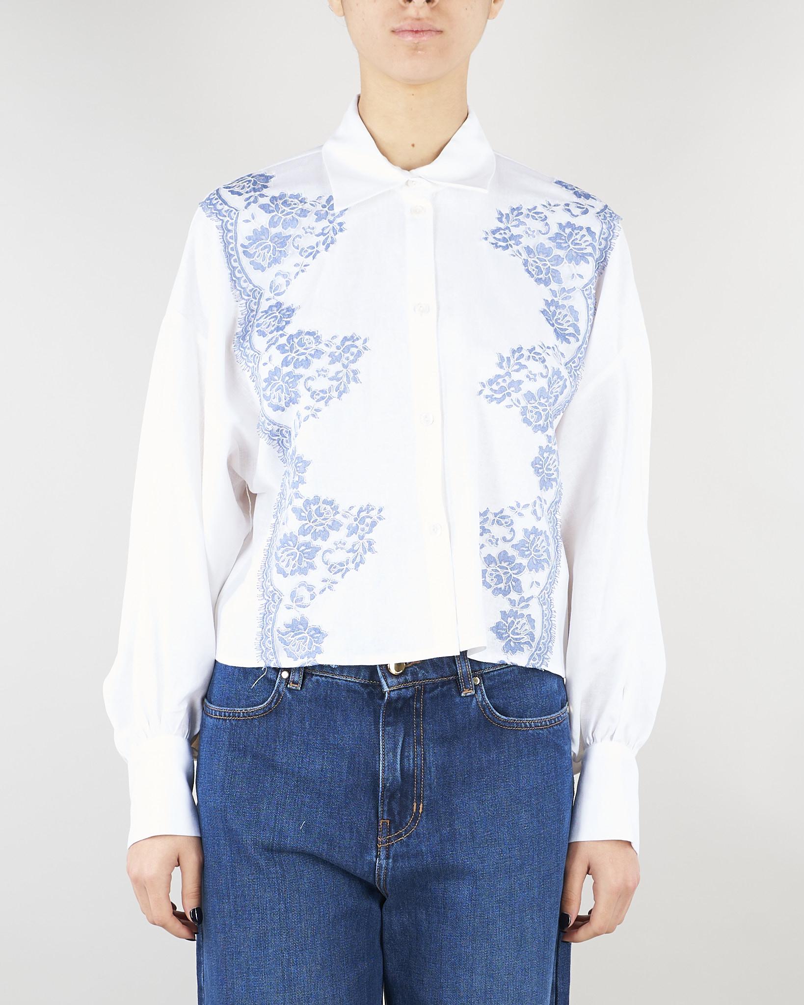 Camicia Bianco in cotone con ricami in pizzo D48EK040ET0 MFA39 ERMANNO BY ERMANNO SCERVINO 