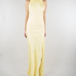 Abito lungo Giallo in raso con foulard ACT16207AB4131 400 ACTUALEE 