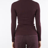 Maglia Merlot a costine con taschino MK12B56E2 EA4 ELISABETTA FRANCHI 