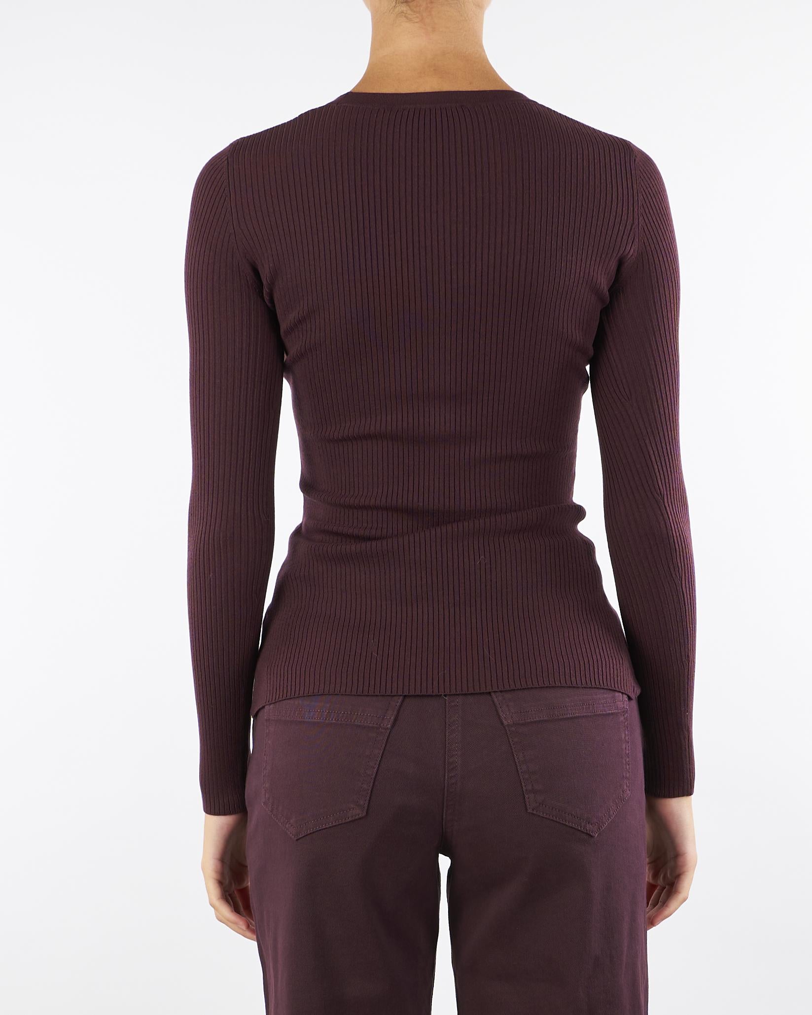 Maglia Merlot a costine con taschino MK12B56E2 EA4 ELISABETTA FRANCHI 