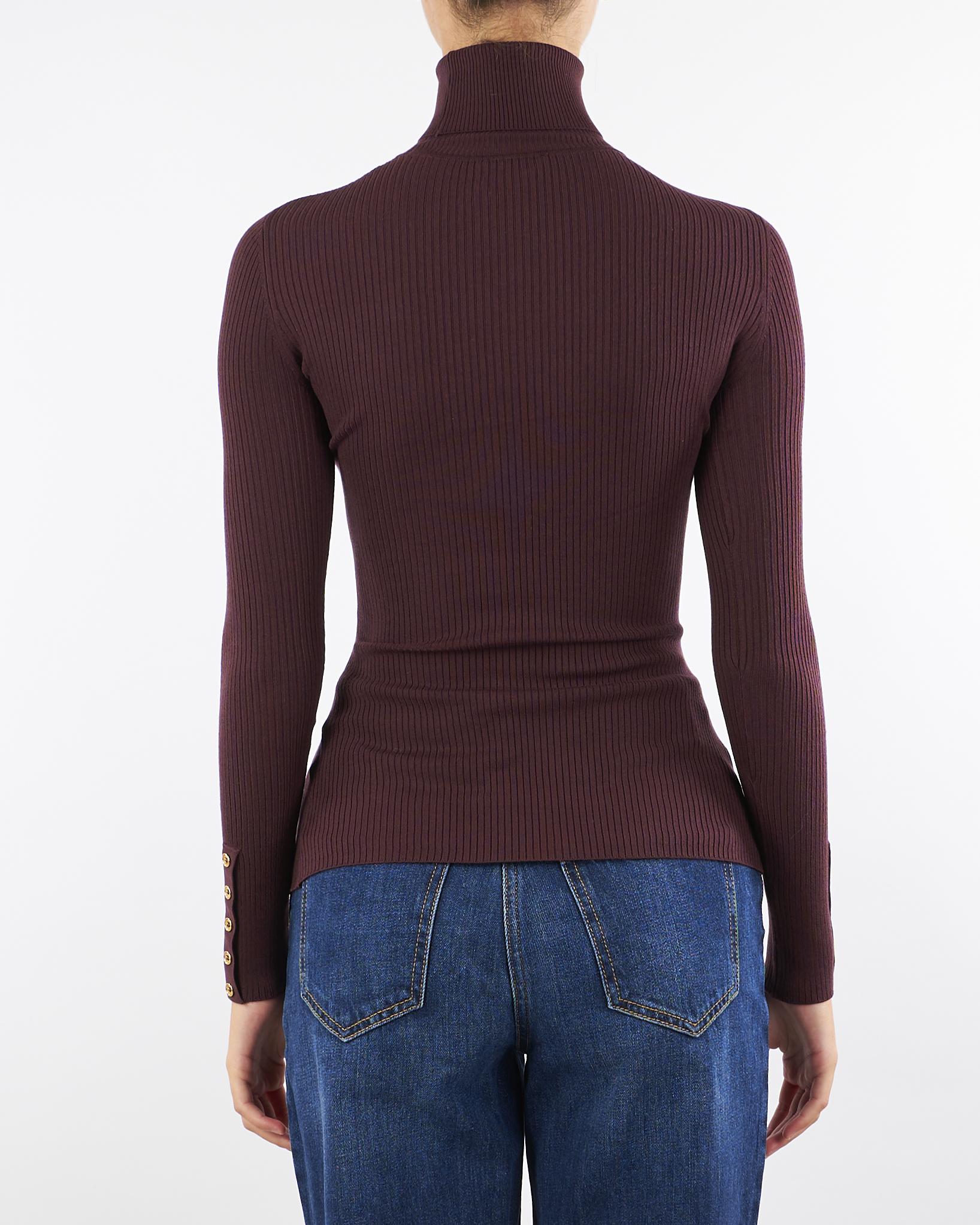 Maglia Merlot a costine con taschino MK11B56E2 EA4 ELISABETTA FRANCHI 