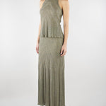 Top halter Verde in maglia di lino con lurex TT3210 13565 TWIN SET 