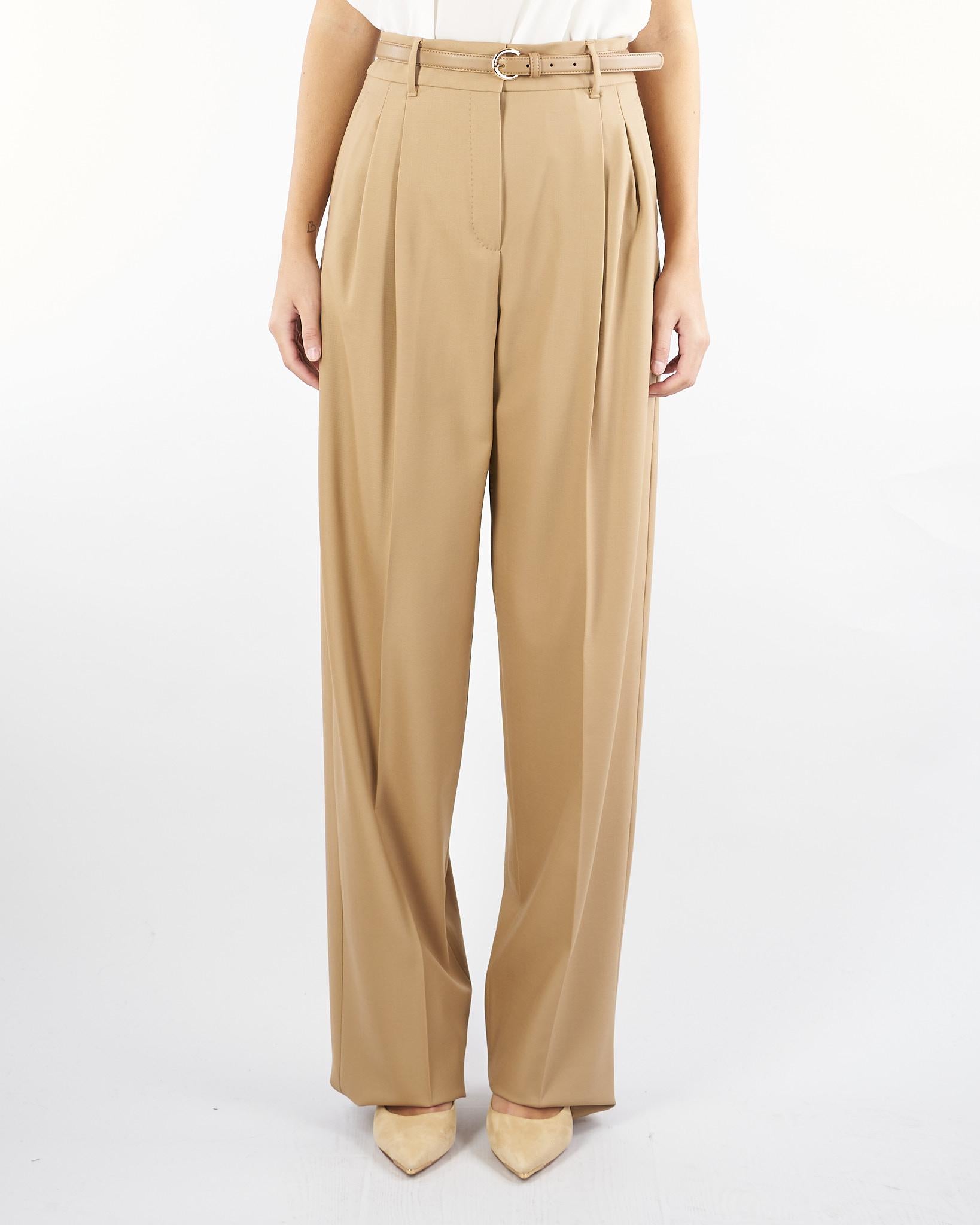 Pantalone Cammello in saglia di lana ENTRATA 12 MAX MARA STUDIO 