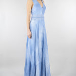 Abito lungo Celeste stampato D48EQ046EB5 MF156 ERMANNO BY ERMANNO SCERVINO 