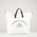 Tote Avorio-Nero in canvas BS14A62E2 309 ELISABETTA FRANCHI 