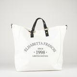 Tote Avorio-Nero in canvas BS14A62E2 309 ELISABETTA FRANCHI 