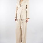 Pantalone Beige wide leg con doppia pences PA00601TVIS0025 V0778 SIMONA CORSELLINI 