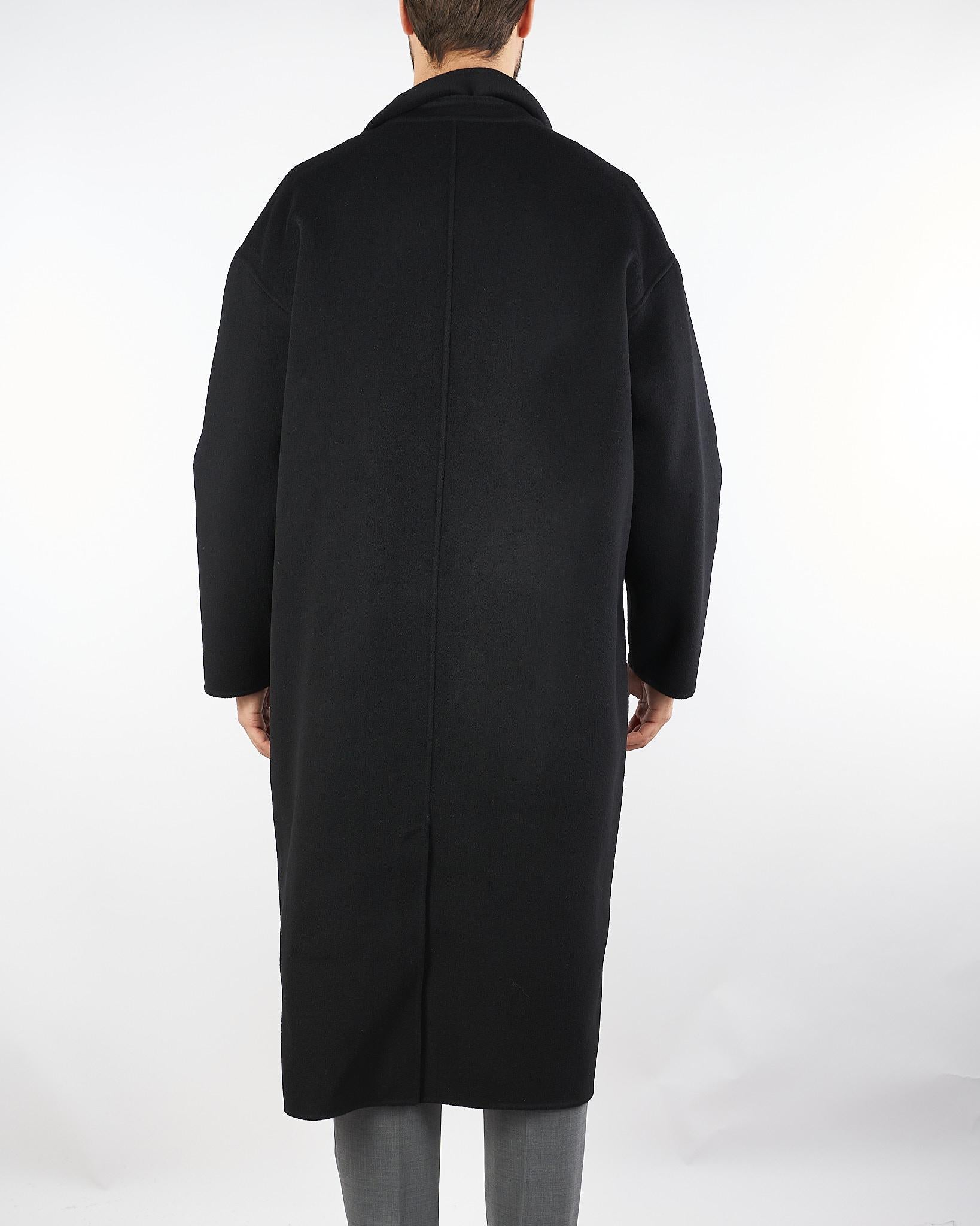 Cappotto Nero Oversize doppiopetto in pura lana B6F0026 99 AMARANTO 