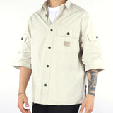 Camicia Sabbia con tasche e patch logo