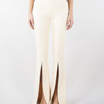 Pantaloni Burro-Nero in crêpe leggero con cut-out e spacchi PA15961E2 E84 ELISABETTA FRANCHI 