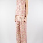 Camicia Rosa smanicata in organza di lino stampata TO0203450272 572 SEVENTY 